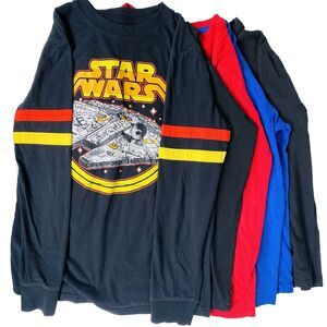 MIXED LOT of 5-Old Navy Sz Boys M (8) Long Sleeve T-Shirts Star Wars Super Mario
